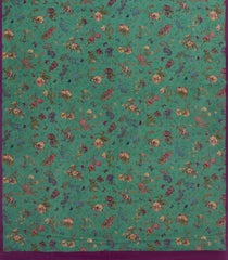 Sea Green Printed Crepe Silk Saree With Floral Motifs-PS0917