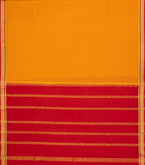 Mango Yellow Woven Mysore Silk Saree With Contrast Border-MS3426