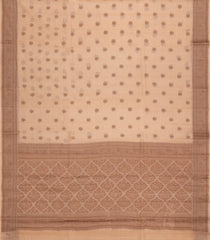 Light Peach Woven Tussar Silk Saree With Floral Motifs-TU3141