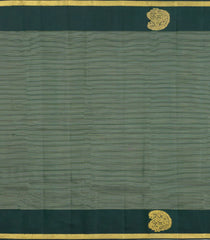 Bottle Green Handloom Kanchipuram Silk Saree With Zari Stripes-KA15215
