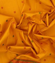 Mustard Handloom Kanchipuram Silk Saree With Thread work Buttas-KA14025