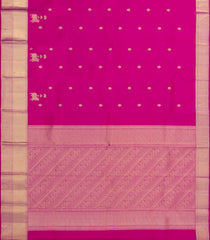 Pink Handloom Kanchipuram Silk Saree With Pichwai Cow Buttas - KA14615