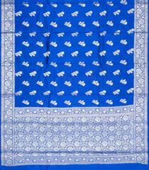 Blue Woven Dupion Silk Saree With Floral Buttas-DS0518