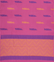 Bubblegum Pink Woven Chettinad Cotton Saree With Buttas-CN1882
