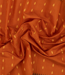 Rust Handloom Gadwal SICO Saree With Cotton Body & Silk Border-GA0406