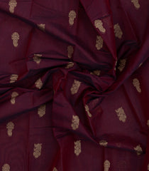 Maroon Woven Rasipuram Cotton Saree With Floral Motifs-RA2650