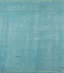 Turquoise Printed Chanderi Cotton Saree With Zari Border-CC1632