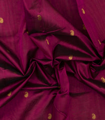 Maroon Handloom Korvai Silk Cotton Saree With Zari Buttas-SC5007