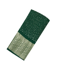 Light Green Woven Bandhej Crepe Saree With Zari Border-PS0650