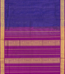 Purple Handloom Silk Cotton Saree With Contrast Border-SC4703