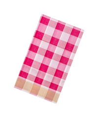 White & Pink Handloom Silk Cotton Saree With Checks-SC4994