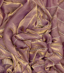 Lilac Woven Art Tissue Silk Saree With Embroidered Motifs-BL4632