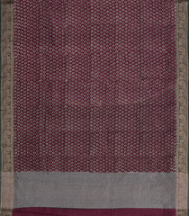 Maroon Printed Chanderi Cotton Saree With Zari Border-CC1567