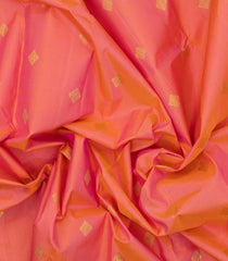 Peach Handloom Korvai Kanchipuram Silk Saree With Zari Buttas-KA14503