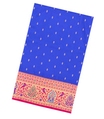 Purple Handloom Paithani Silk Saree With Meena Border & Pallu-PA1125