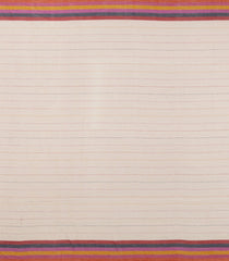 Taupe Handwoven Bengal Cotton Saree With Stripes & Contrast Border-BG1482