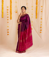 Crimson Handloom Kanchipuram Silk Saree With Checks-KA13975