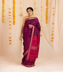 Crimson Handloom Kanchipuram Silk Saree With Checks-KA13975
