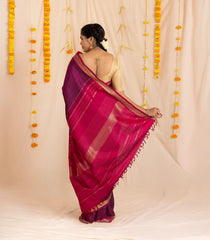 Crimson Handloom Kanchipuram Silk Saree With Checks-KA13975