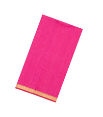 Pink Handloom Maheswari Silk Cotton Saree With Zari Border-SC4913