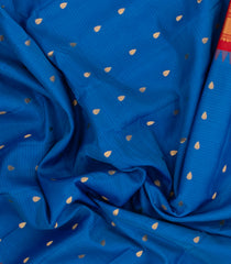 Blue Handloom Gadwal SICO Saree With Cotton Body & Silk Border-GA0412