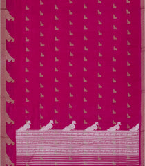 Hot Pink Printed Synthetics Dola Saree Zari Buttas-BL5294