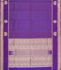 Purple Handloom Kanchipuram Silk Saree With Zari Checks-KA15187