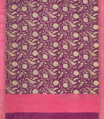 Lilac Woven Chanderi Cotton Saree With Printed Motifs-CC1696