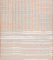 Taupe Handloom Bengal Cotton Saree With Dotted Checks-BGG1952