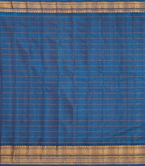Purple Handloom Gadwal Silk Cotton Saree With Checks & Buttas-GA0478
