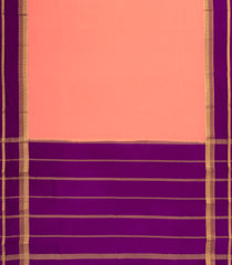 Peach Woven Mysore Silk Saree With Contrast Purple Border-MS3263