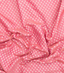 Peach Handloom Banarasi Silk Saree With Floral Zari Motifs-BE1923