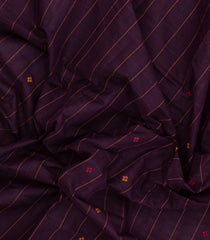 Burgundy Woven Rasipuram Cotton Saree With Stripes & Buttas-RA2635