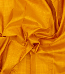 Mango Yellow Handloom Korvai Kanchipuram Silk Saree With Zari Checks-KA16725
