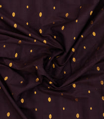 Dark Brown Handloom Gadwal Silk Cotton Saree With Buttas-GA0375
