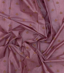 Lilac Woven Tussar Silk Saree With Floral Motifs-TU3143