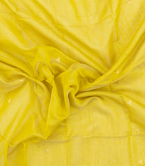 Yellow Handloom Maheswari Silk Cotton Saree With Buttas & Zari Border-SC4878