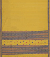 Yellow Handloom Kanchi Cotton Saree With Contrast Border-KC1782