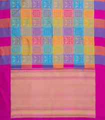 Multi Color Woven Kanchipuram Silk Saree With Bomkai Motifs-KA14970