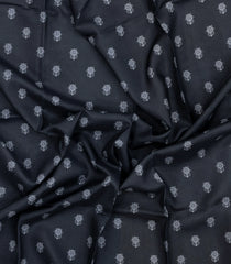 Black Printed Pure Silk Saree With Floral Motifs-PS0834