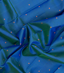 Blue Handloom Kanchipuram Silk Saree With Silk Thread Work Border-KA15678