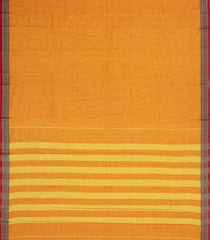 Mustard Woven Chirala Cotton Saree With Printed Blouse-CR1503
