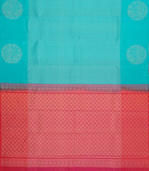 Turquoise Handloom Soft Silk Saree With Zari Checks-SO4664