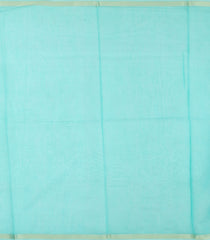 Turuqoise Printed Blended Cotton Saree With Floral Vine Motifs-BL6241