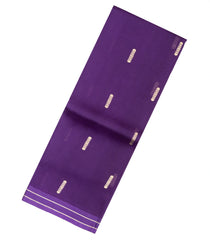 Dark Purple Handloom Banarasi Organza Silk Saree With Floral Motifs-BE1392