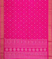 Hot Pink Printed Synthetic Dola Silk Saree With Zari Stripes & Border-SY0389