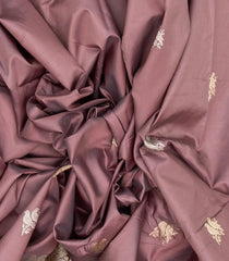 Dusty Pink Handloom Banarasi Silk Saree With Bird Buttas -BE1487