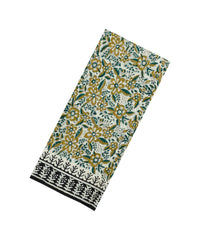 Cream Printed Jaipur Cotton Saree With Floral Motifs-JC1471