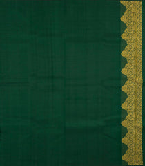 Dark Green Handloom Kanchipuram Silk Saree With Floral Zari Buttas-KA14051