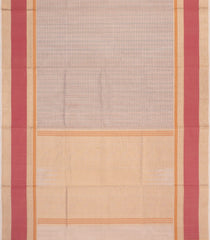 Cream Handloom Silk Cotton Saree With Checks-SC4208
